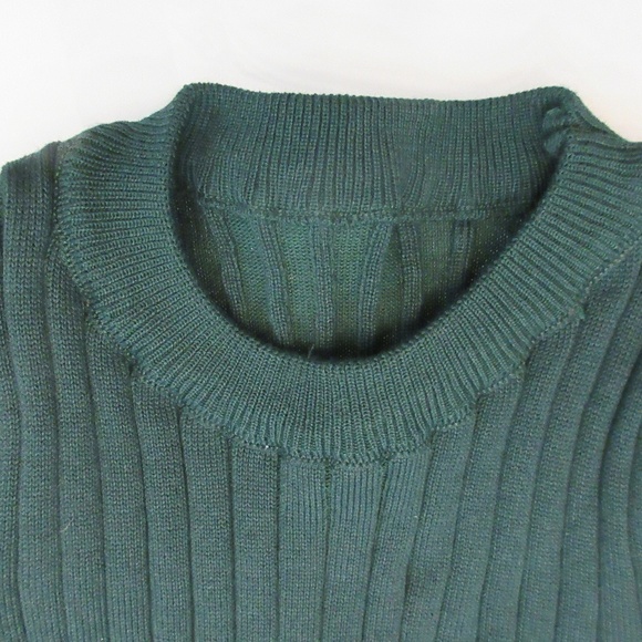 Green Ribbed Sweater Top - Picture 2 of 4